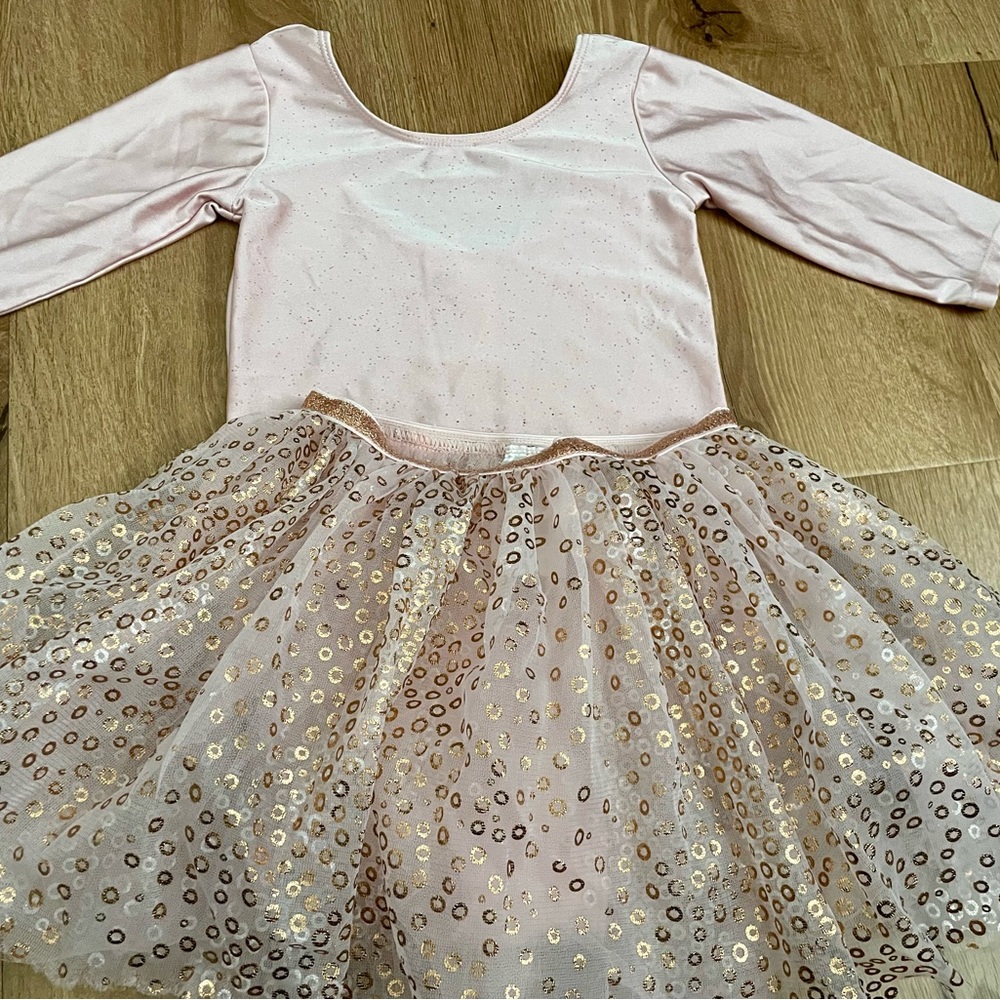 H&M Pink and Gold Dance Matching Set with Tutu Skirt